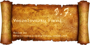 Veszelovszky Fanni névjegykártya