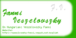 fanni veszelovszky business card